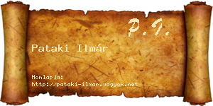 Pataki Ilmár névjegykártya